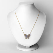 Bids.com 1.86 Carat Genuine Tanzanite and White Zircon .925 Sterling Silver Necklace Necklaces