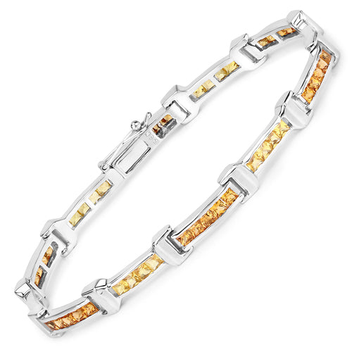 Bids.com 6.48 Carat Genuine Multi Sapphire .925 Sterling Silver Bracelet Bracelets