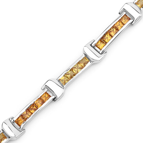 Bids.com 6.48 Carat Genuine Multi Sapphire .925 Sterling Silver Bracelet Bracelets
