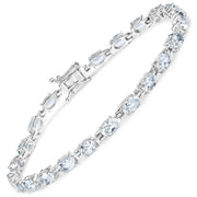 Bids.com 8.80 Carat Genuine Aquamarine .925 Sterling Silver Bracelet Bracelets