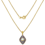 Bids.com 14K Yellow Gold Plated 1.82 Carat Genuine Ethiopian Opal & Tanzanite .925 Sterling Silver Pendant Pendants