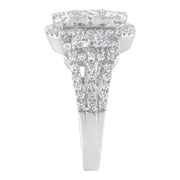 Bids.com 14K White Gold 2 1/4 Cttw Diamond Cocktail Cluster Ring (G-H Color, SI2-I1 Clarity) - Size 7 Rings