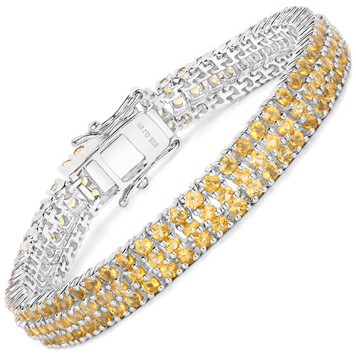 Bids.com 11.12 Carat Genuine Citrine .925 Sterling Silver Bracelet Bracelets