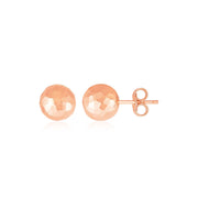 Bids.com 14k Rose Gold Ball Earrings with Faceted Texture Earrings