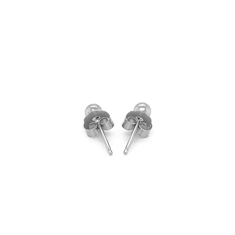 Bids.com 14k White Gold Spherical Stud Earrings (3.0 mm) Earrings