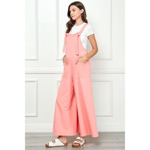 Veveret Wide Strap French Terry Overalls