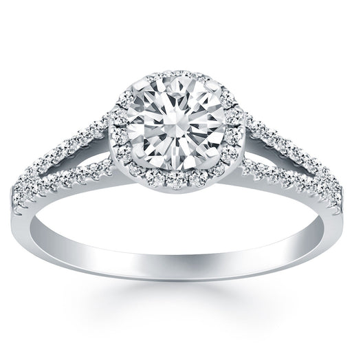 Bids.com 14k White Gold Diamond Halo Split Shank Engagement Ring Rings