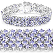 Bids.com 14.70 Carat Genuine Tanzanite .925 Sterling Silver Bracelet Bracelets