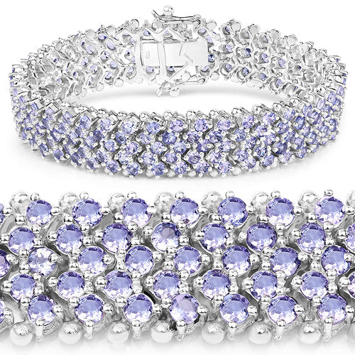 Bids.com 14.70 Carat Genuine Tanzanite .925 Sterling Silver Bracelet Bracelets