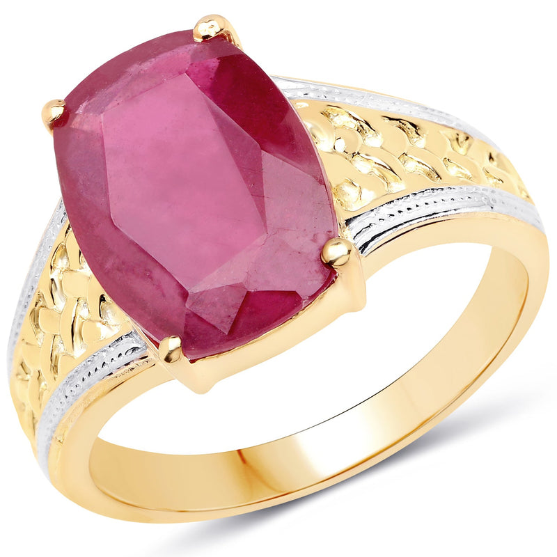 Bids.com 7.50 Carat Glass Filled Ruby .925 Sterling Silver Ring Rings