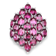 Bids.com 11.50 Carat Genuine Rhodolite .925 Sterling Silver Ring Rings