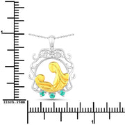 Bids.com 0.09 Carat Genuine Emerald .925 Sterling Silver Pendant Pendants