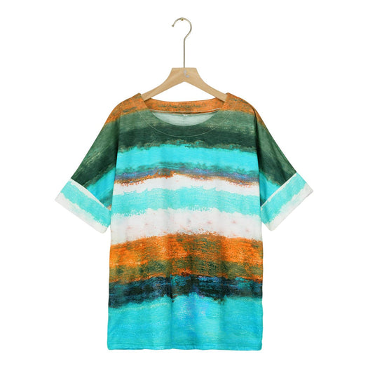 Color Block Round Neck Half Sleeve T-Shirt