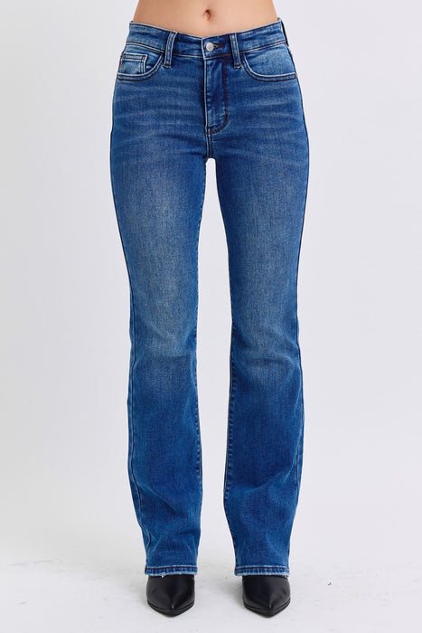 Full Size Mid-Rise Bootcut Jeans with Pockets