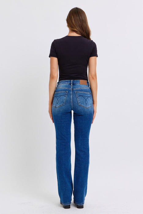 Full Size Mid-Rise Bootcut Jeans with Pockets