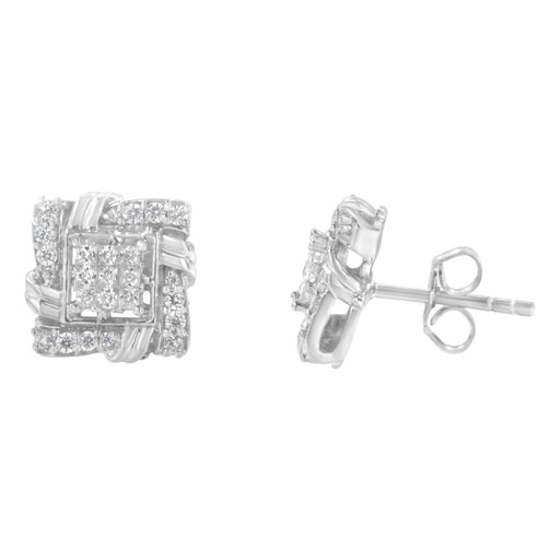 Bids.com .925 Sterling Silver 1/2 Cttw Round-Cut Diamond Stud Earrings (I-J Color, I1-I2 Clarity) Earrings