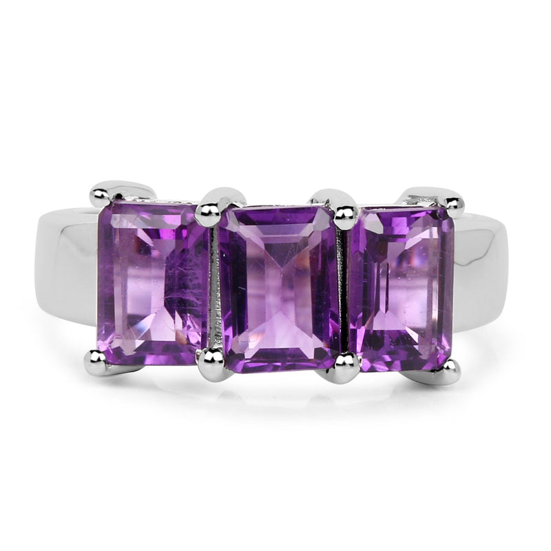 Bids.com 2.85 Carat Genuine Amethyst .925 Sterling Silver Ring Rings