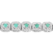 Bids.com 2.40 Carat Genuine Emerald .925 Sterling Silver Bracelet Bracelets