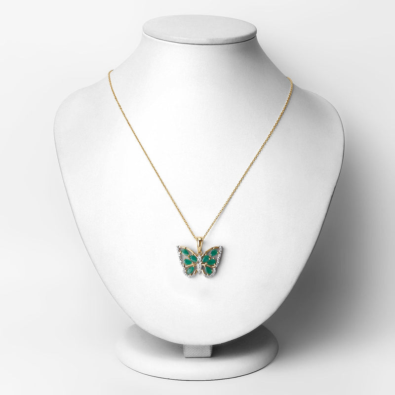 Bids.com 1.91 Carat Genuine Emerald and White Zircon .925 Sterling Silver Pendant Pendants
