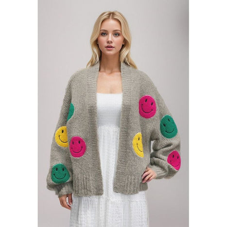 The Fuzzy Smile Long Bell Sleeve Knit Cardigan