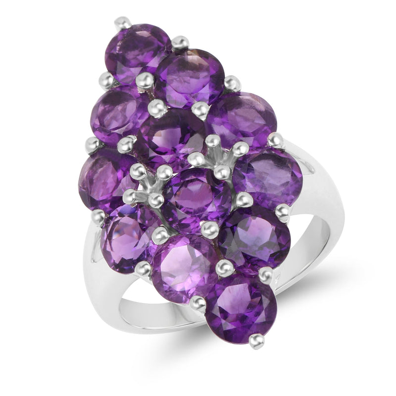 Bids.com 6.78 Carat Genuine Amethyst .925 Sterling Silver Ring Rings