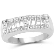Bids.com 14K Yellow Gold Plated 0.19 Carat Genuine White Diamond .925 Sterling Silver Ring Rings