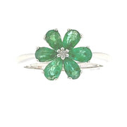 Bids.com 1.14ct Emerald Zircon Ring Sterling Silver Rings
