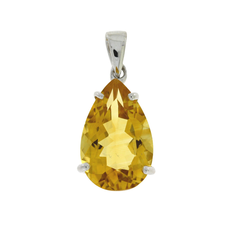 Bids.com 3.80ct Citrine Fashion Pendants Sterling Silver Pendants White Smoke
