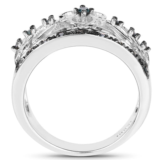 Bids.com 0.31 Carat Genuine Blue Diamond .925 Sterling Silver Ring Rings