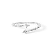 Bids.com .925 Sterling Silver 1/5 Cttw Diamond Double Arrowhead Open Ring (I-J Color, I2-I3 Clarity) - Ring Size 6 Rings