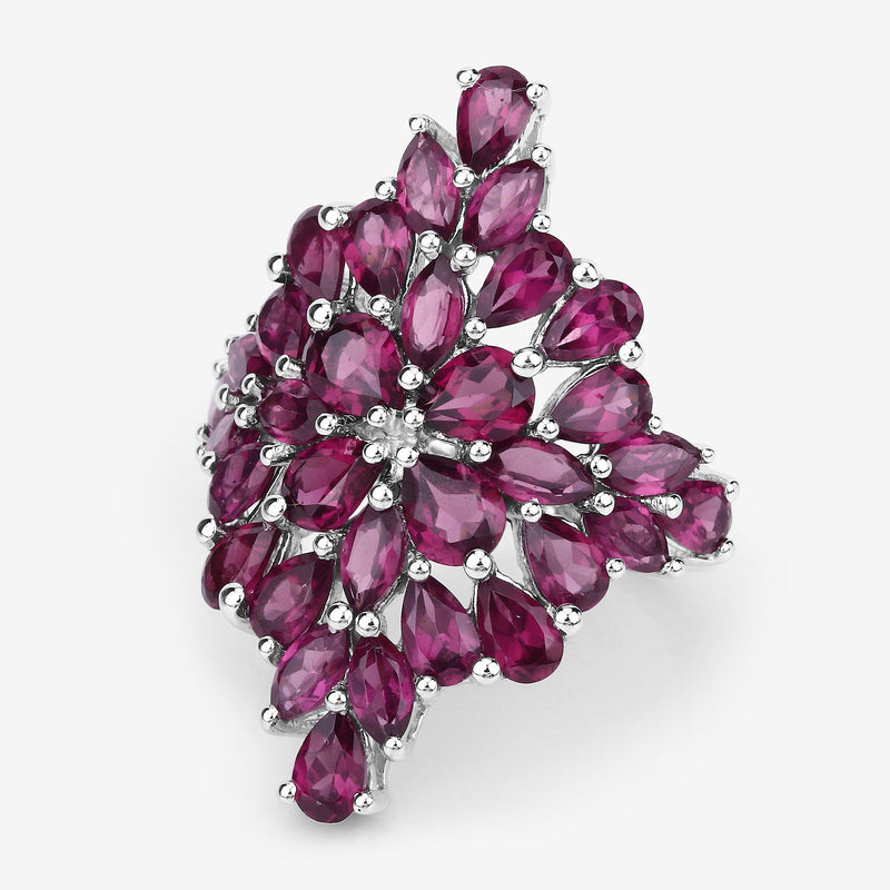 Bids.com 7.52 Carat Genuine Rhodolite .925 Sterling Silver Ring Rings