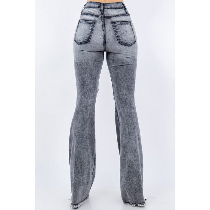 Storm Bell Bottom Jean in Grey