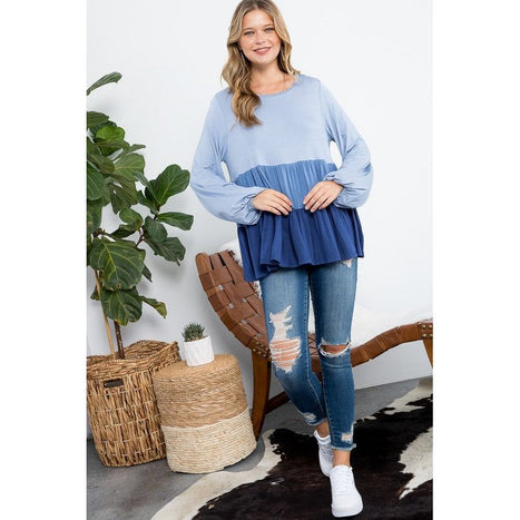 Plus Color Block Tiered Swing Top