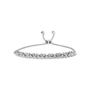 Bids.com .925 Sterling Silver 1/4 Cttw Diamond Marquise Shaped Link 4"-10" Adjustable Bolo Bracelet (I-J Color, I1-I2 Clarity) Bracelets