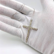Bids.com .925 Sterling Silver 4.0 Cttw Diamond 2-1/4" Cross Pendant with Box Chain Necklace (I-J Color, I1-I2 Clarity) - 18" Necklaces