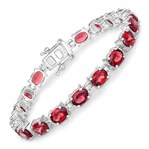 Bids.com 15.30 Carat Genuine Garnet .925 Sterling Silver Bracelet Bracelets