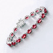Bids.com 15.30 Carat Genuine Garnet .925 Sterling Silver Bracelet Bracelets