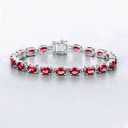 Bids.com 15.30 Carat Genuine Garnet .925 Sterling Silver Bracelet Bracelets