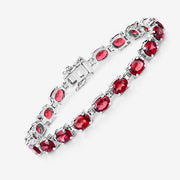 Bids.com 15.30 Carat Genuine Garnet .925 Sterling Silver Bracelet Bracelets