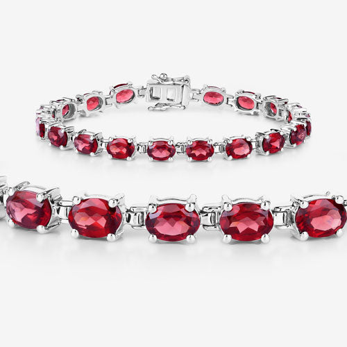 Bids.com 15.30 Carat Genuine Garnet .925 Sterling Silver Bracelet Bracelets