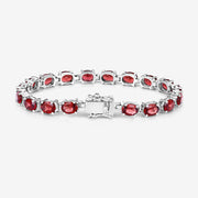 Bids.com 15.30 Carat Genuine Garnet .925 Sterling Silver Bracelet Bracelets