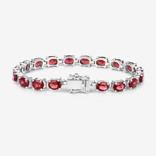 Bids.com 15.30 Carat Genuine Garnet .925 Sterling Silver Bracelet Bracelets