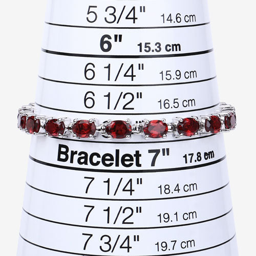 Bids.com 15.30 Carat Genuine Garnet .925 Sterling Silver Bracelet Bracelets