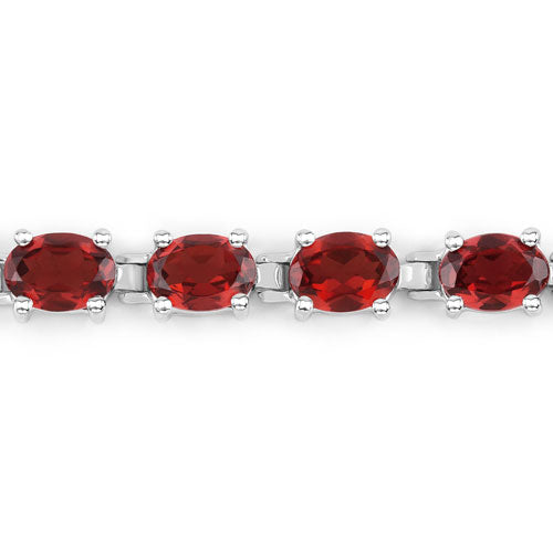 Bids.com 15.30 Carat Genuine Garnet .925 Sterling Silver Bracelet Bracelets