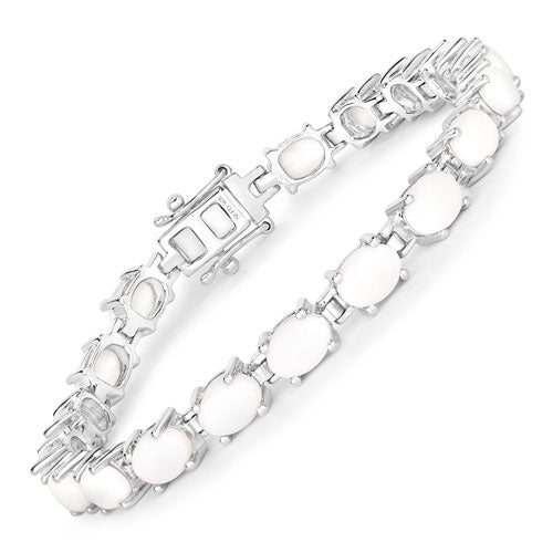 Bids.com 10.26 Carat Genuine Opal .925 Sterling Silver Bracelet Bracelets