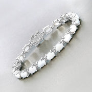 Bids.com 10.26 Carat Genuine Opal .925 Sterling Silver Bracelet Bracelets