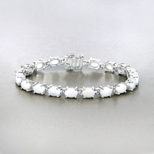 Bids.com 10.26 Carat Genuine Opal .925 Sterling Silver Bracelet Bracelets