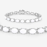 Bids.com 10.26 Carat Genuine Opal .925 Sterling Silver Bracelet Bracelets