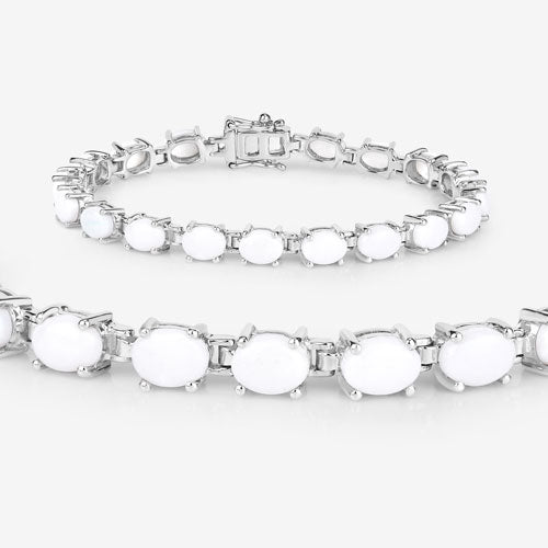 Bids.com 10.26 Carat Genuine Opal .925 Sterling Silver Bracelet Bracelets