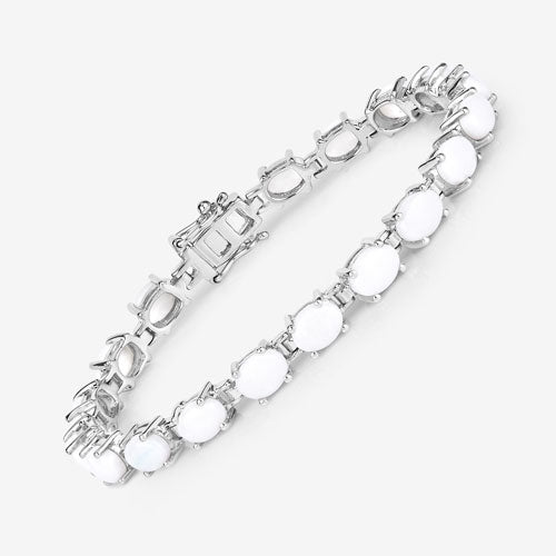 Bids.com 10.26 Carat Genuine Opal .925 Sterling Silver Bracelet Bracelets